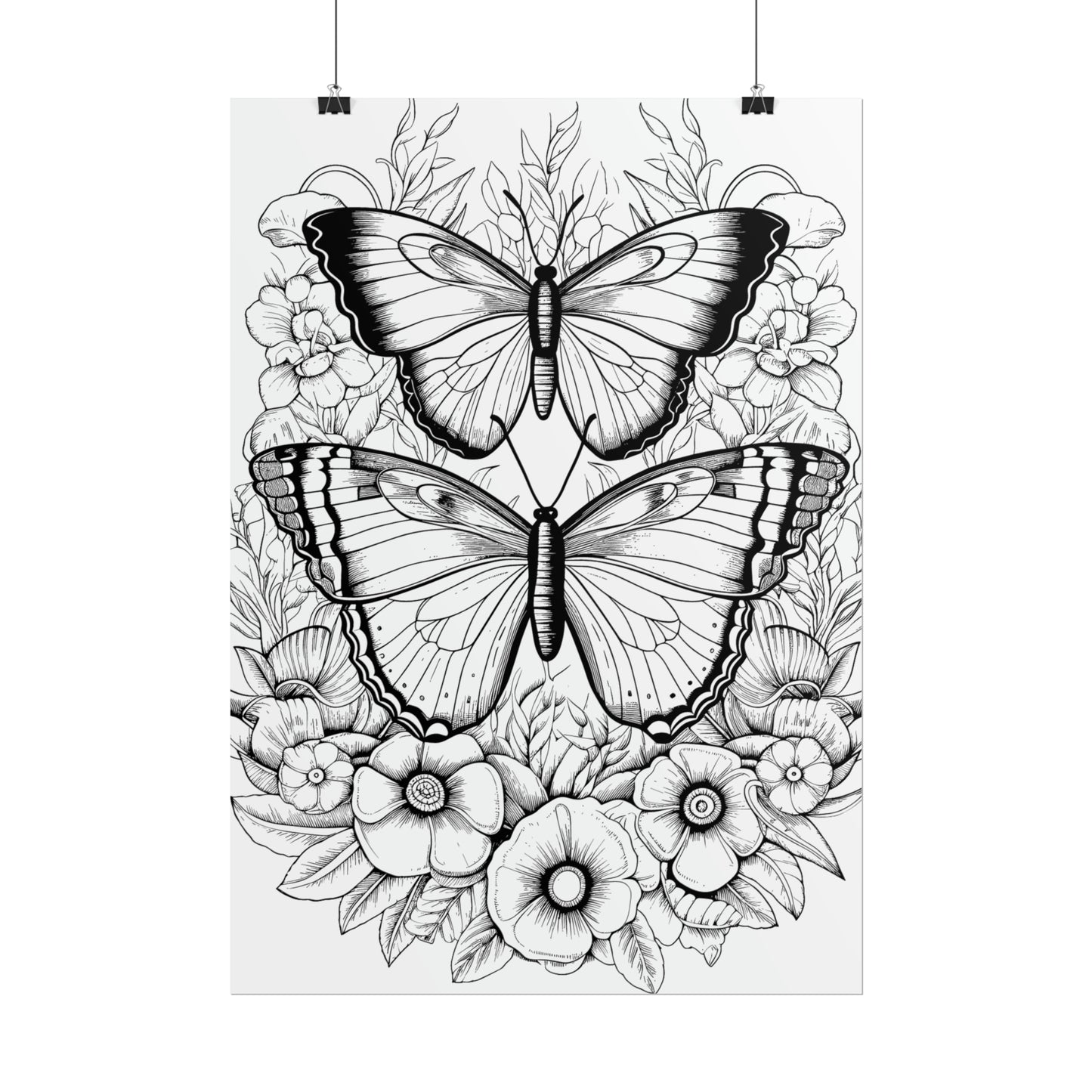 Butterfly Coloring Art Posters