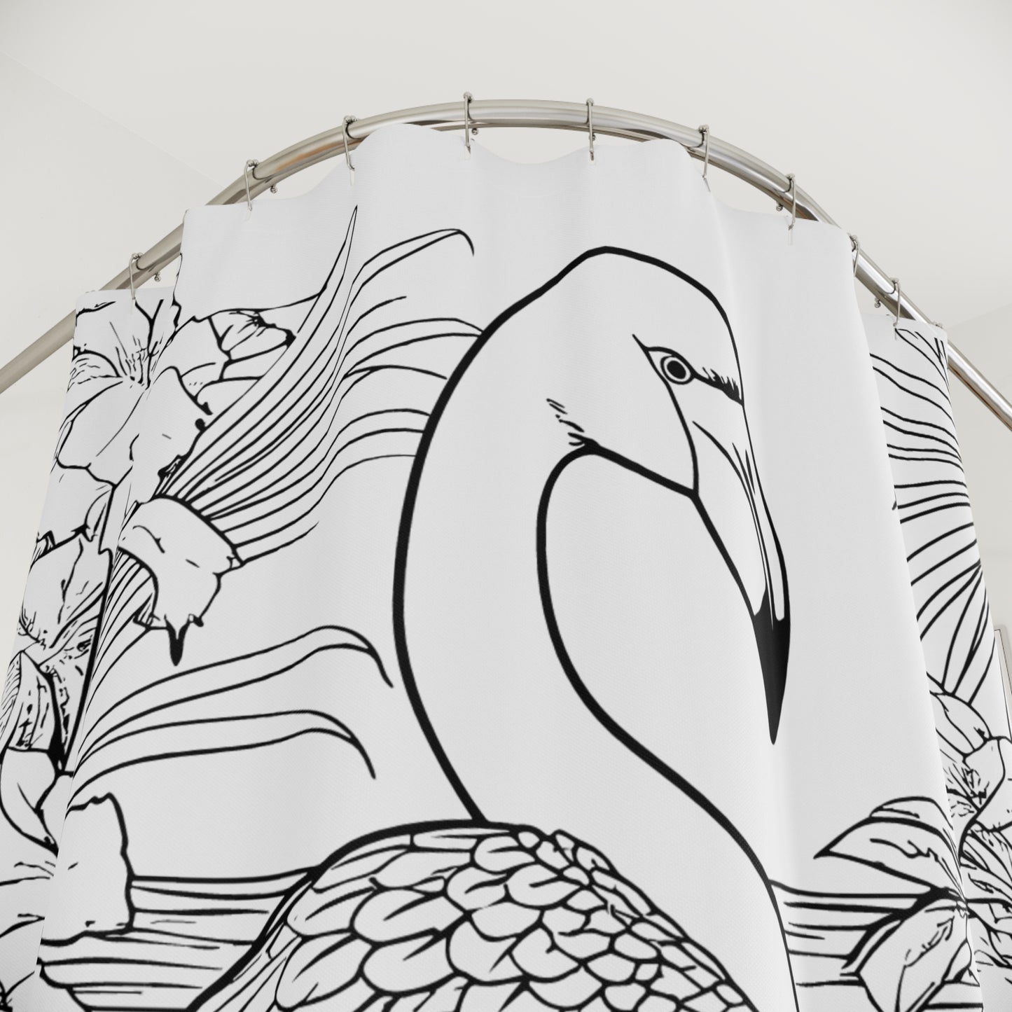 Copy of Flamingo Pen & Ink Art Shower Curtain