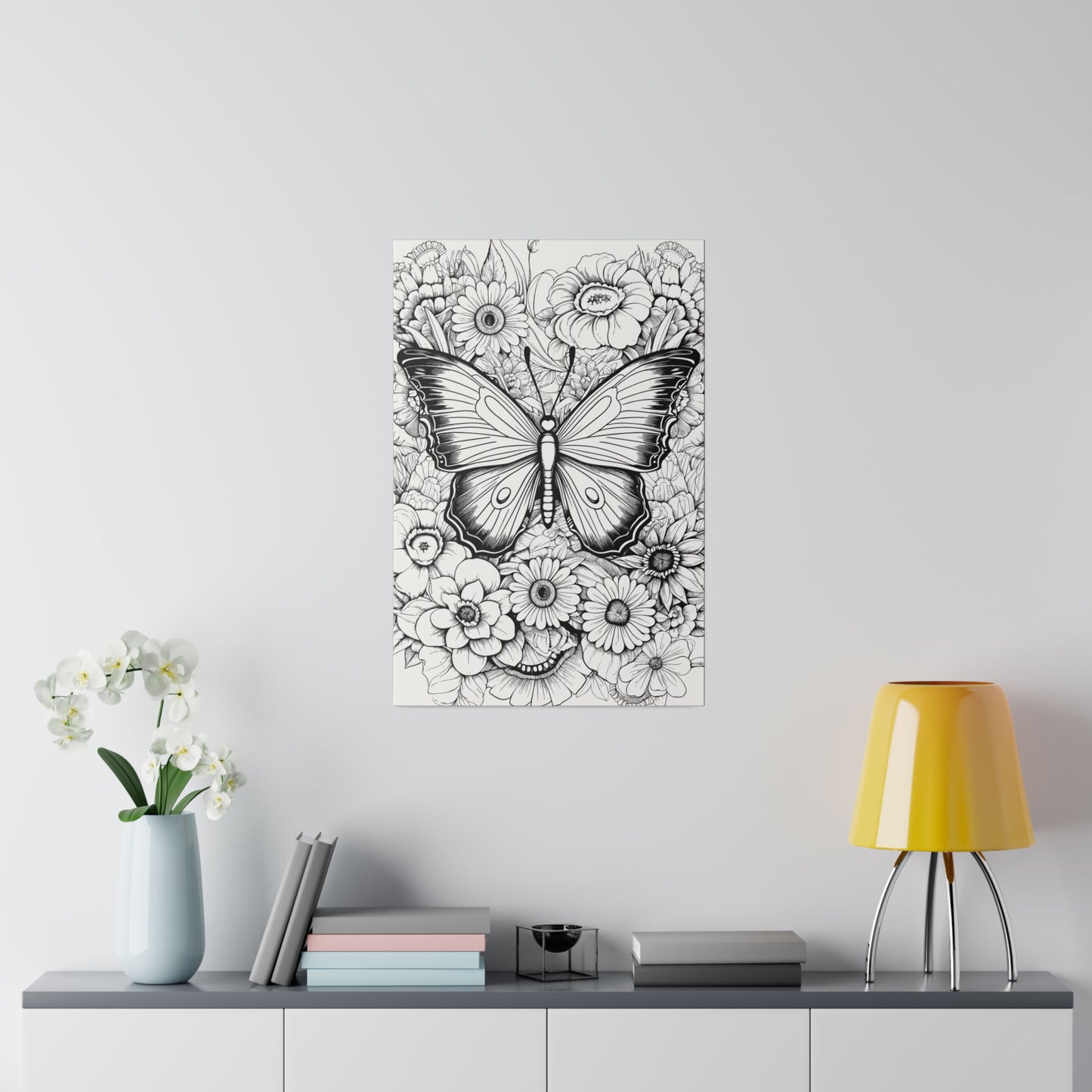 Butterfly Coloring Canvas, Stretched, 0.75"