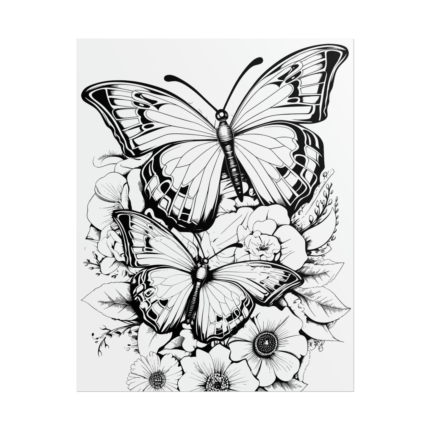 Butterfly Coloring Art Posters