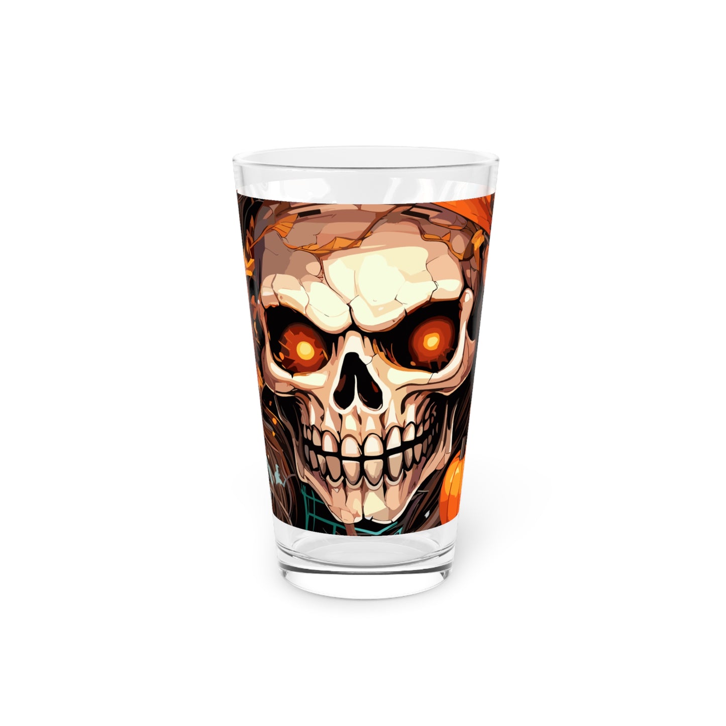 Halloween Scary Pumpkin Pint Glass, 16oz