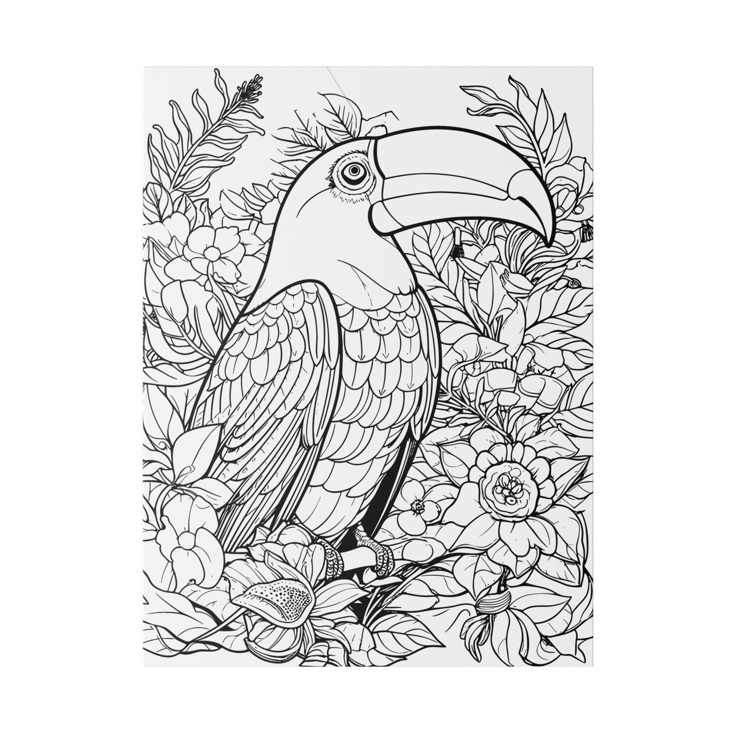 Toucan Coloring Canvas, Stretched, 0.75"