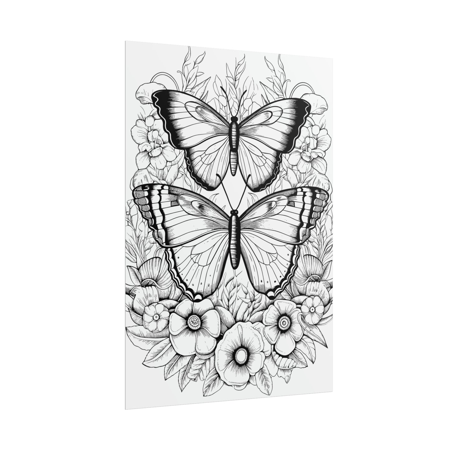 Butterfly Coloring Art Posters