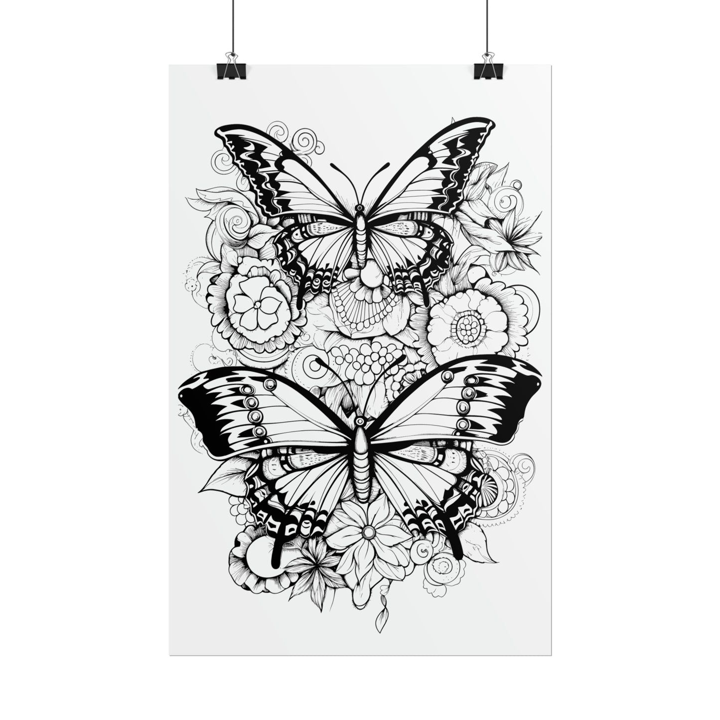 Butterfly Coloring Art Posters