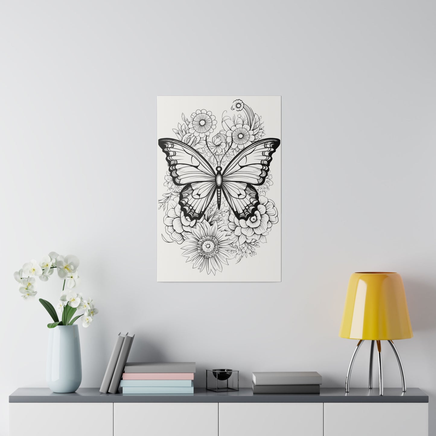 Butterfly Coloring Canvas, Stretched, 0.75"