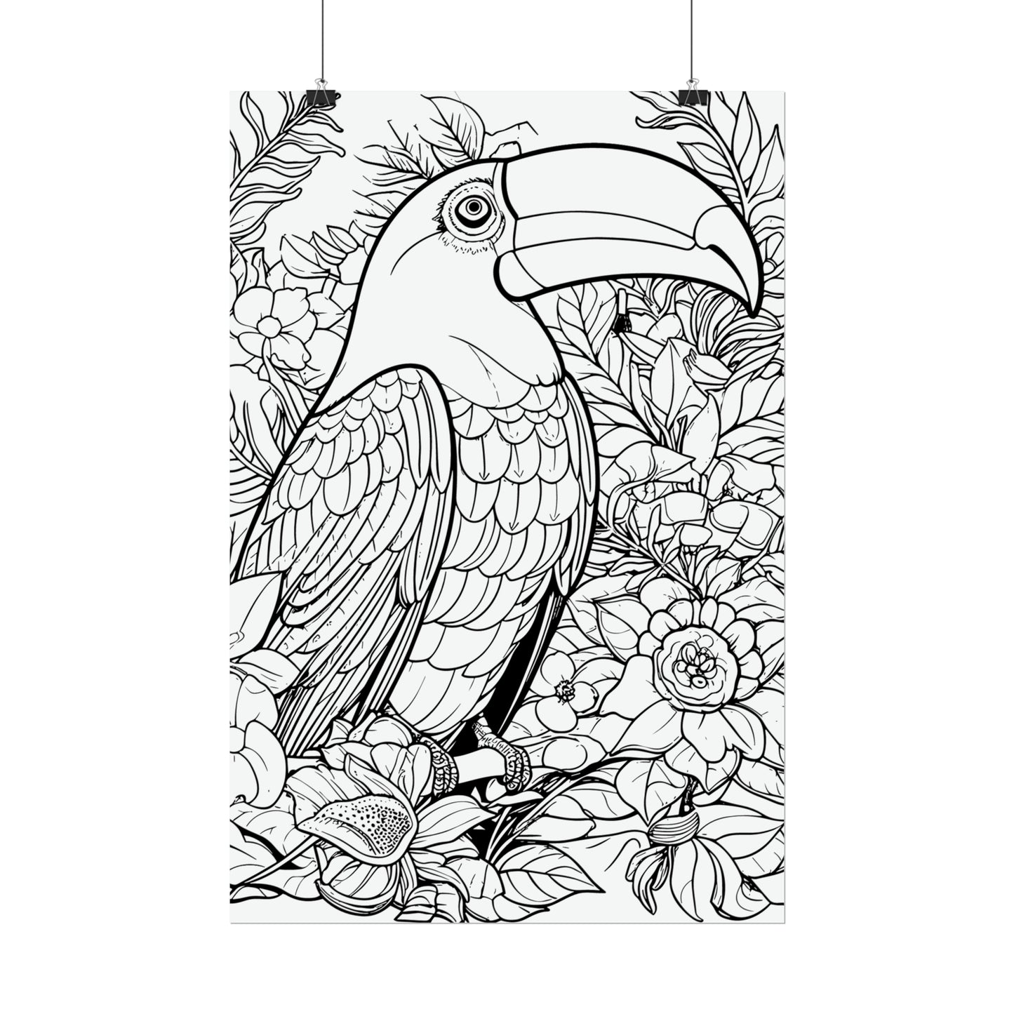 Toucan Exotic Birds Coloring Art Posters