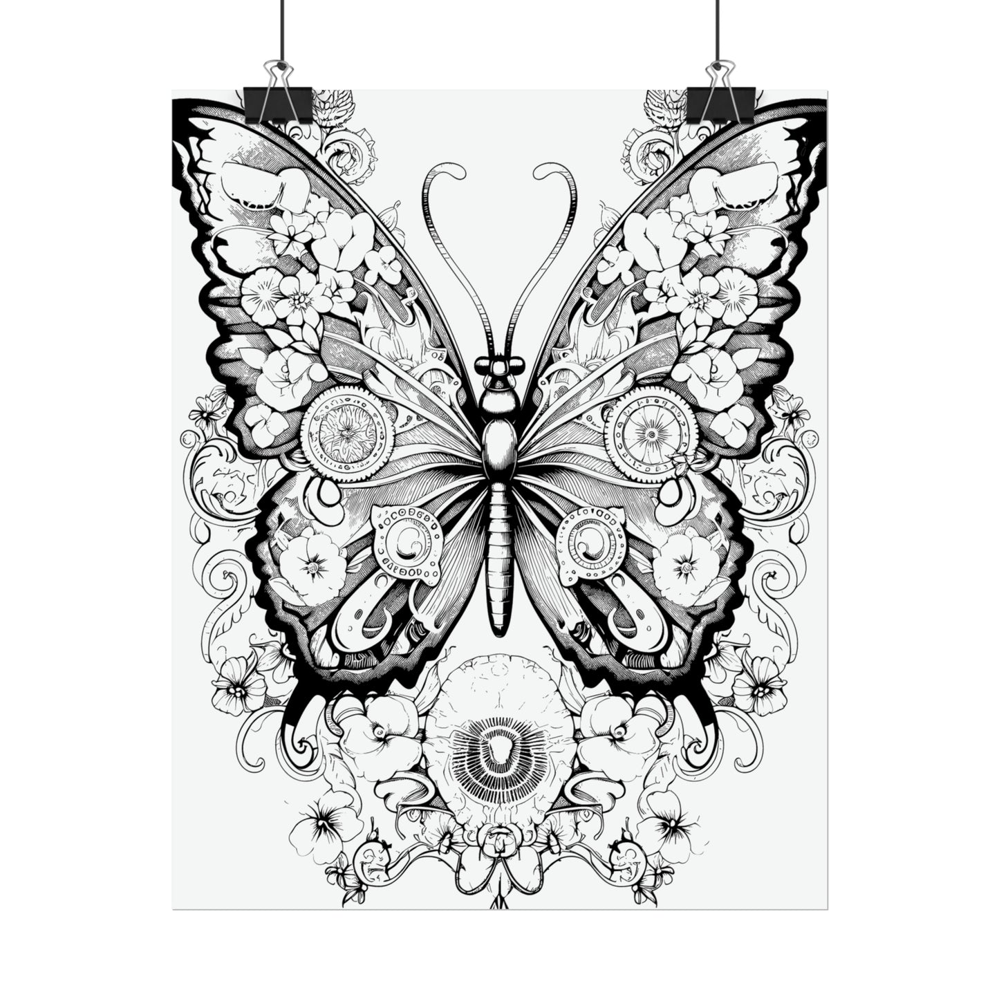 Butterfly Coloring Art Posters