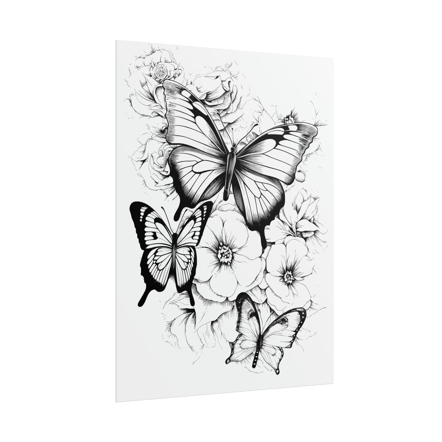 Butterfly Coloring Art Posters