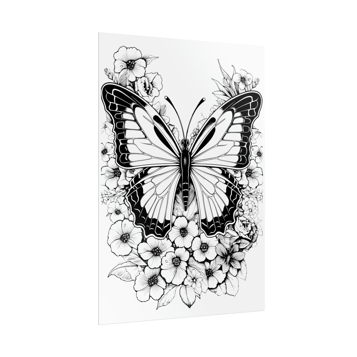 Butterfly Coloring Art Posters