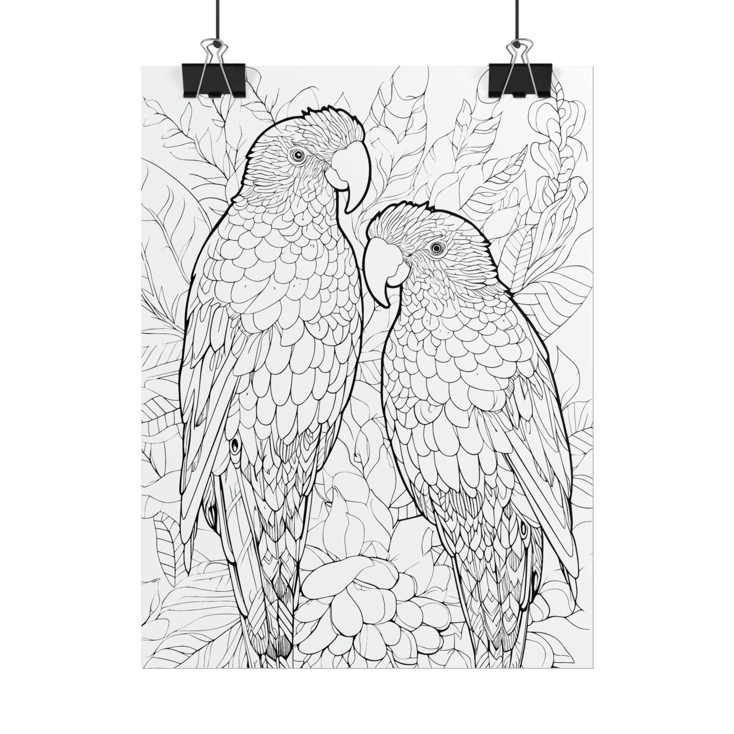 Amazon Parrots Exotic Bird Coloring Art Posters