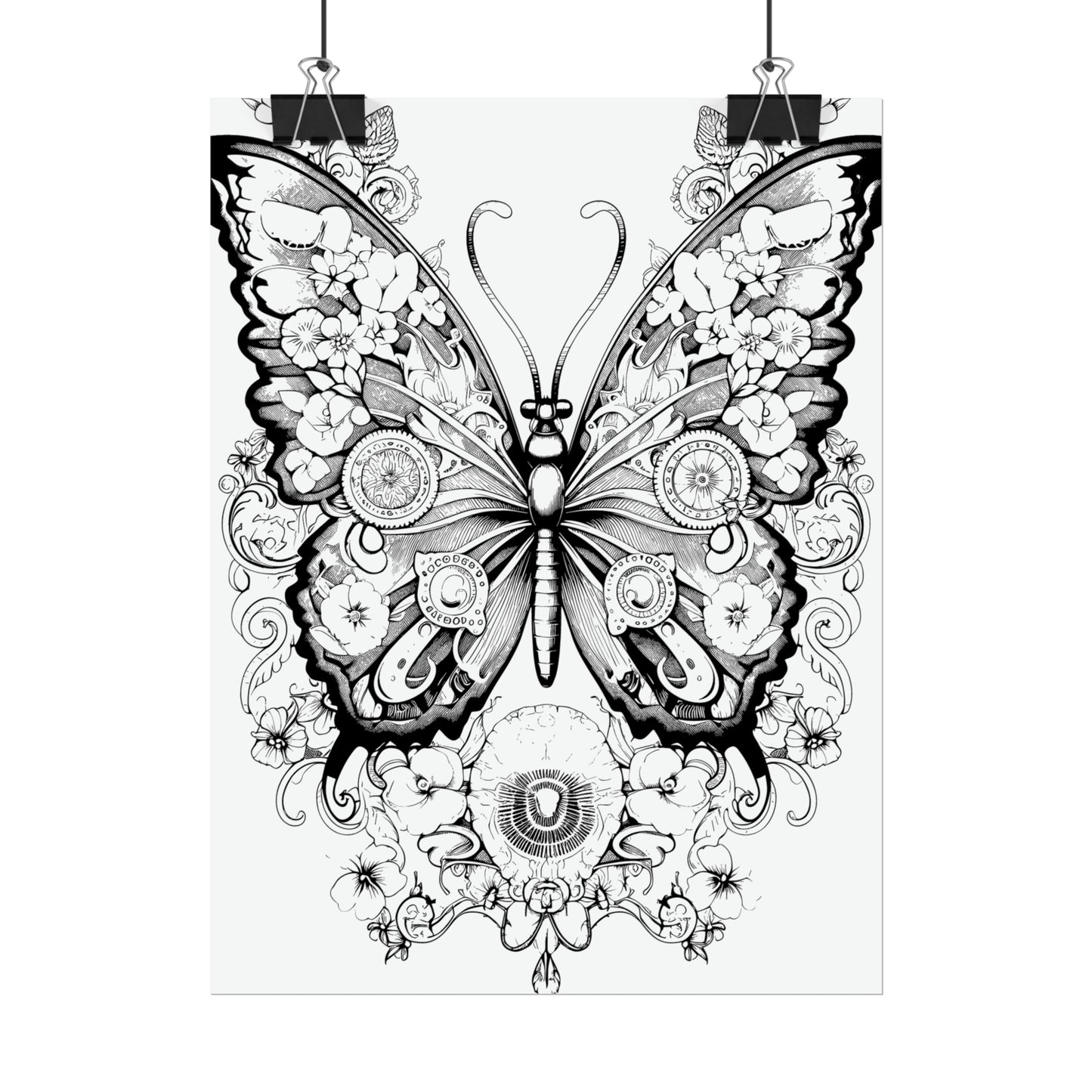 Butterfly Coloring Art Posters