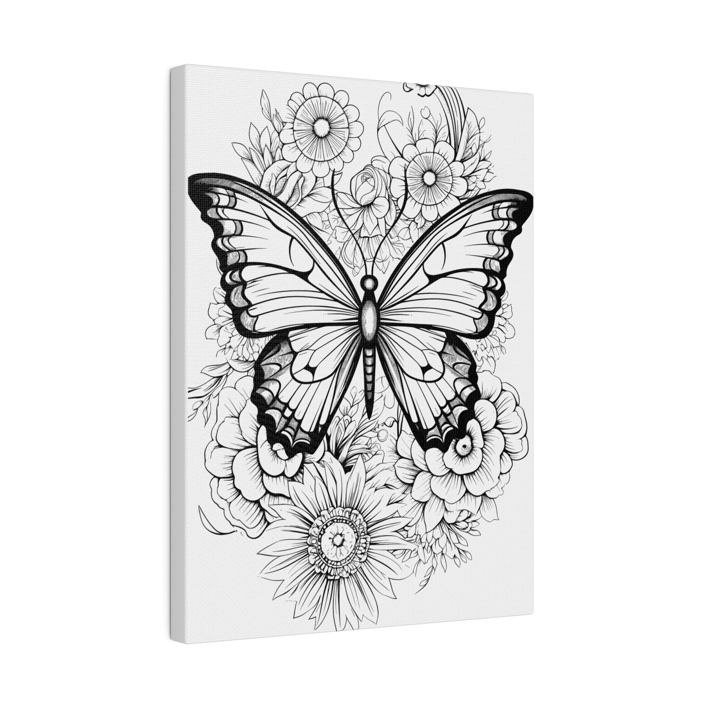 Butterfly Coloring Canvas, Stretched, 0.75"