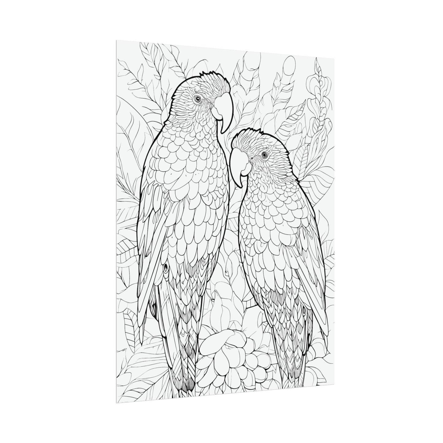 Amazon Parrots Exotic Bird Coloring Art Posters