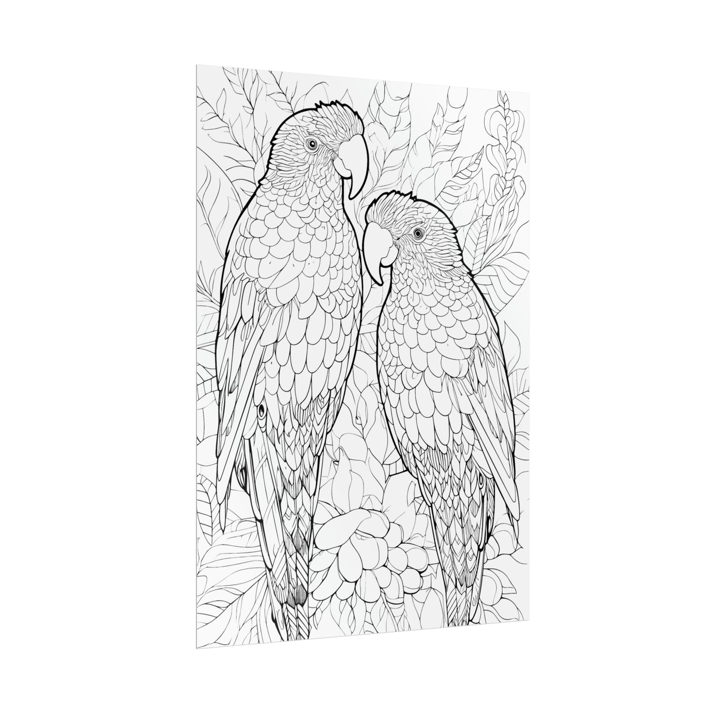 Amazon Parrots Exotic Bird Coloring Art Posters