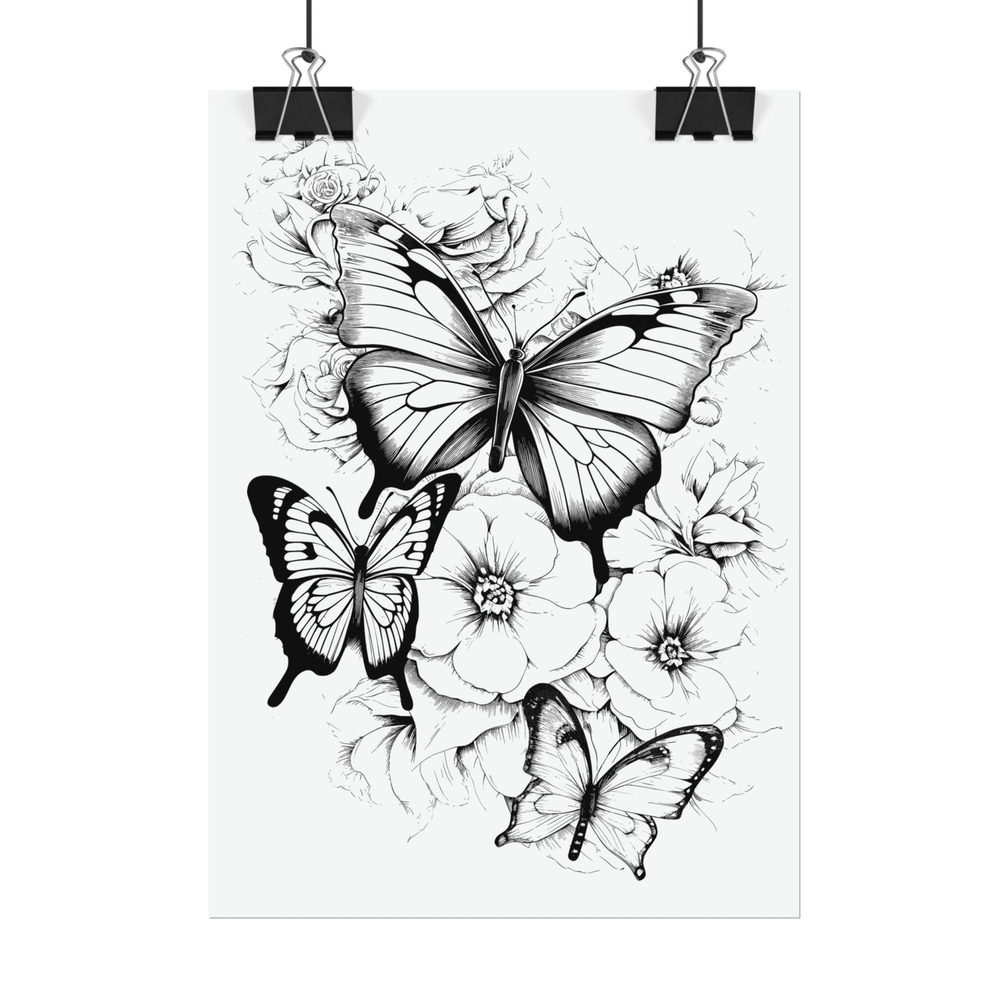 Butterfly Coloring Art Posters