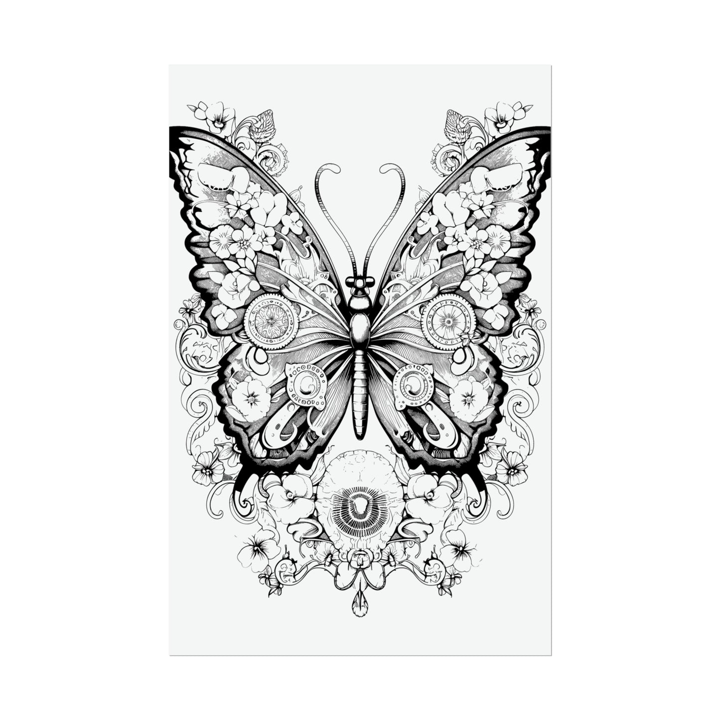 Butterfly Coloring Art Posters