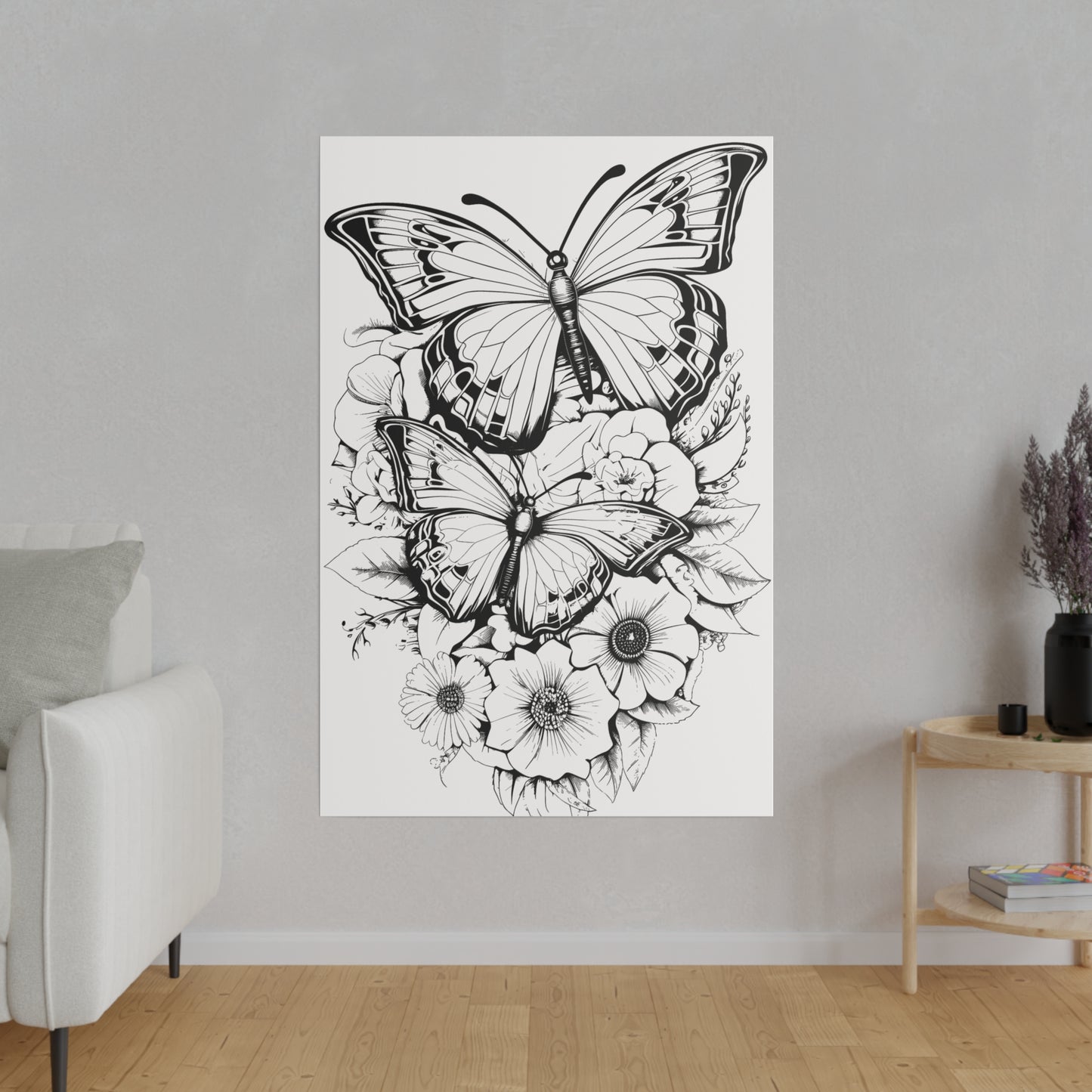 Butterfly Coloring Canvas, Stretched, 0.75"