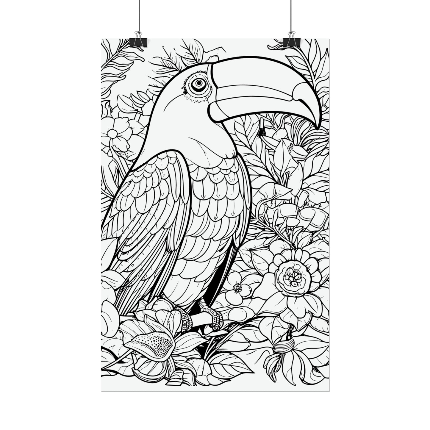 Toucan Exotic Birds Coloring Art Posters