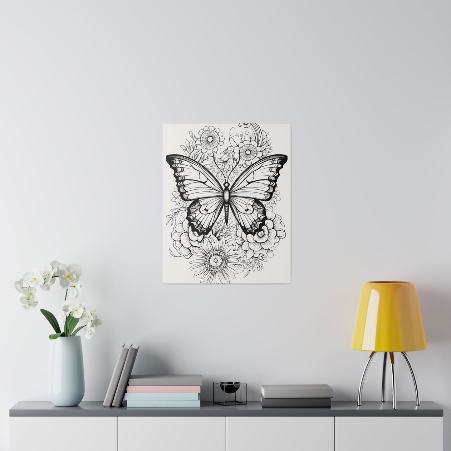 Butterfly Coloring Canvas, Stretched, 0.75"