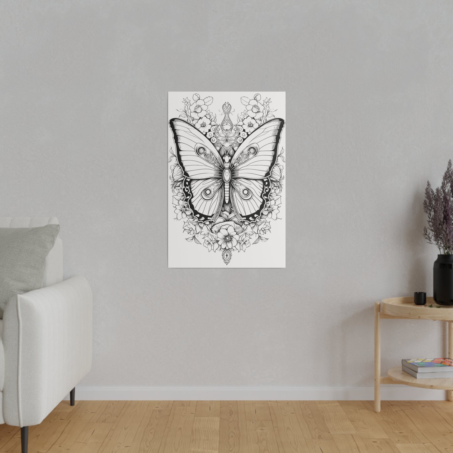 Butterfly Coloring Canvas, Stretched, 0.75"