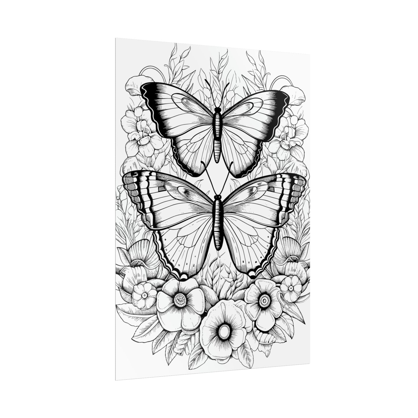 Butterfly Coloring Art Posters