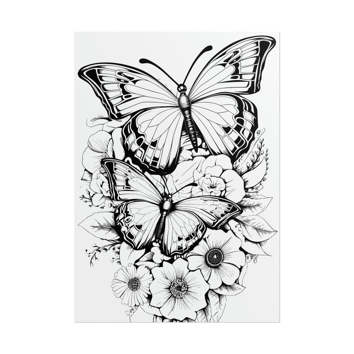 Butterfly Coloring Art Posters