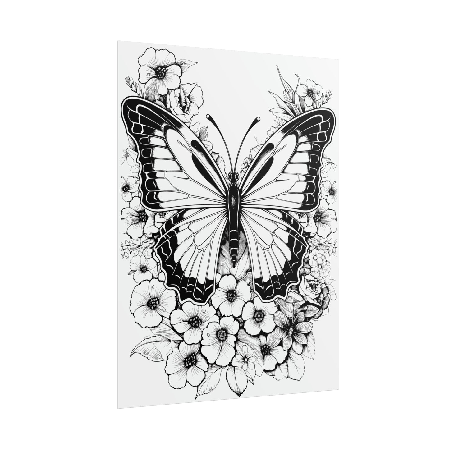 Butterfly Coloring Art Posters