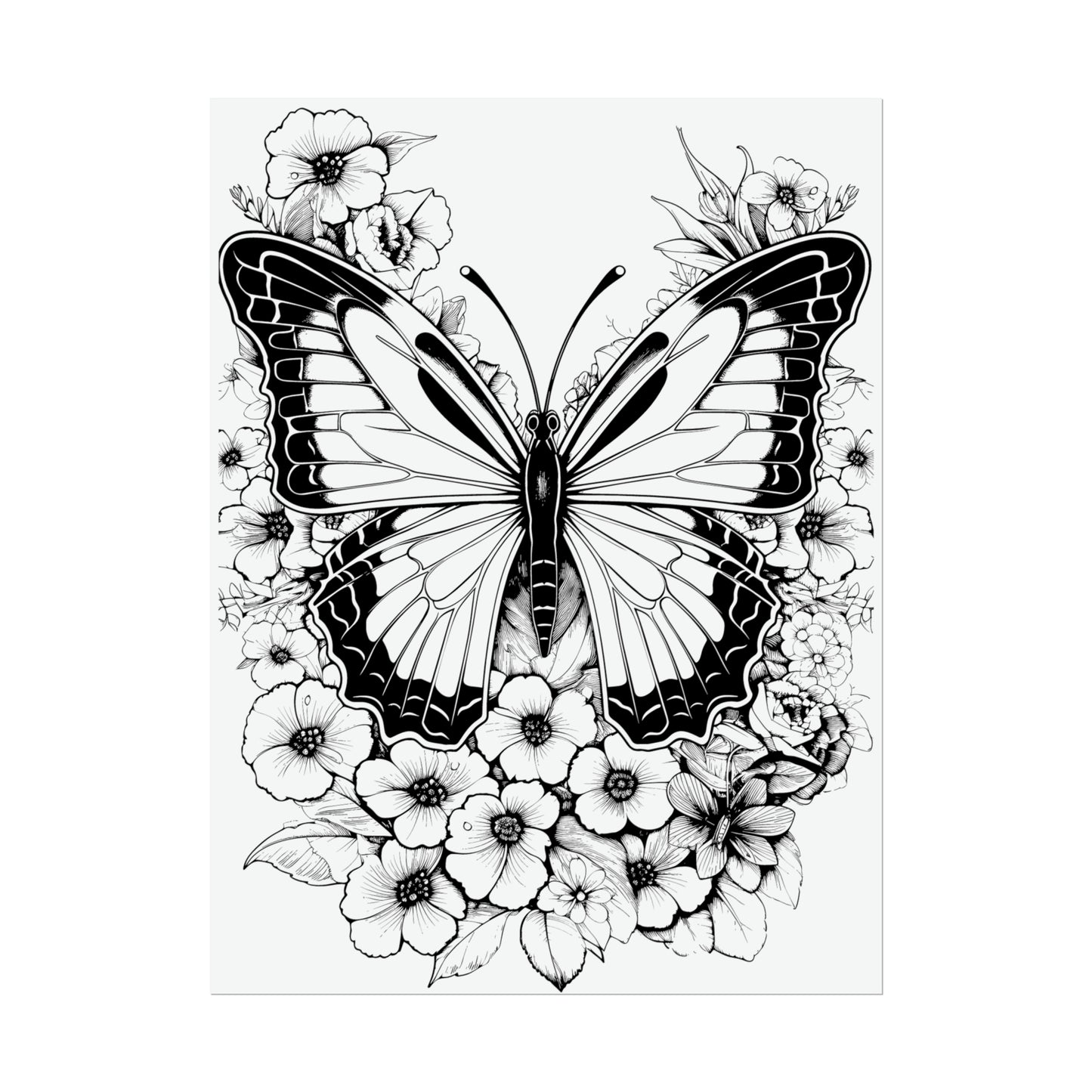 Butterfly Coloring Art Posters