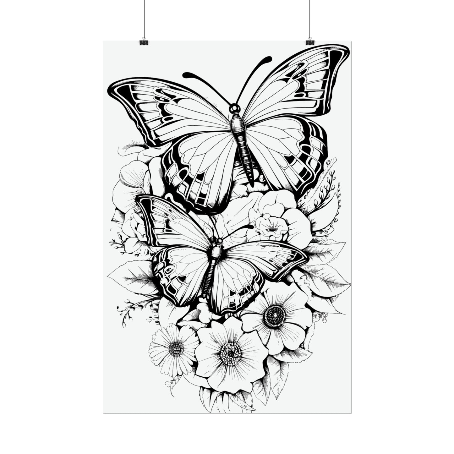 Butterfly Coloring Art Posters