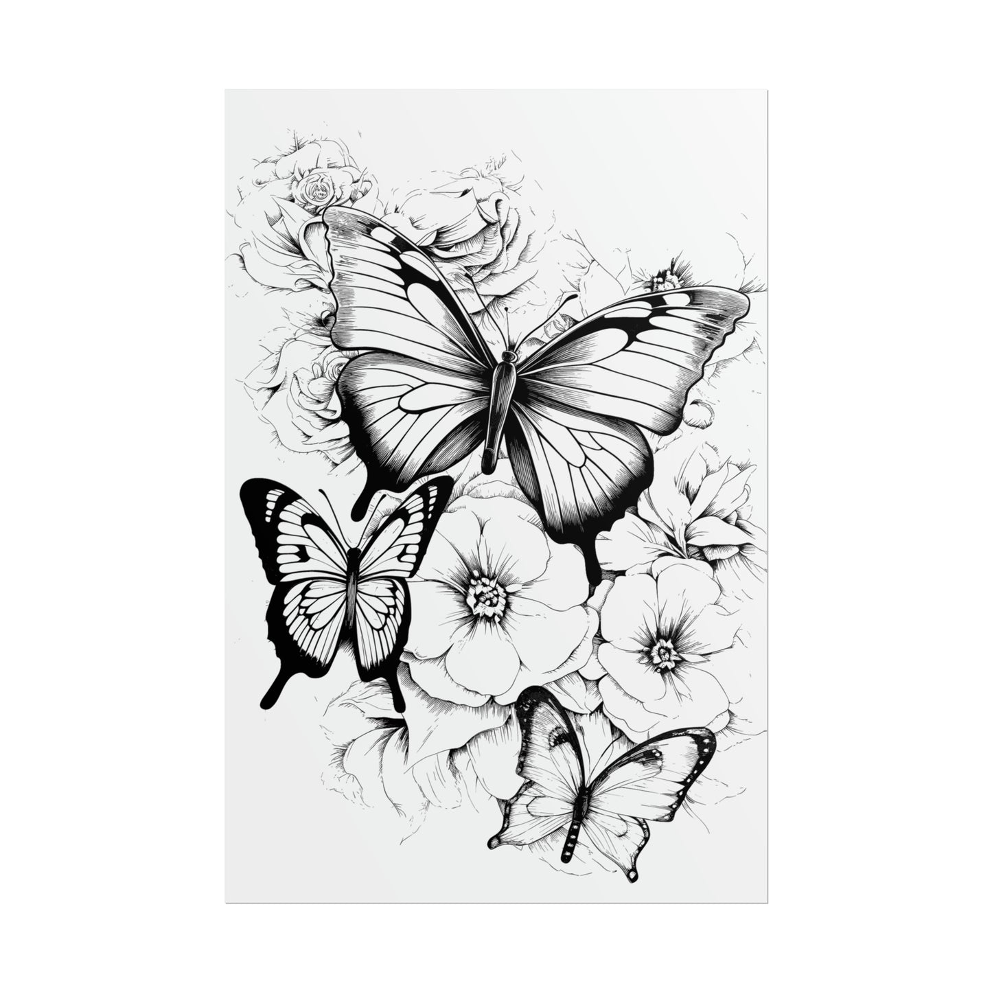 Butterfly Coloring Art Posters