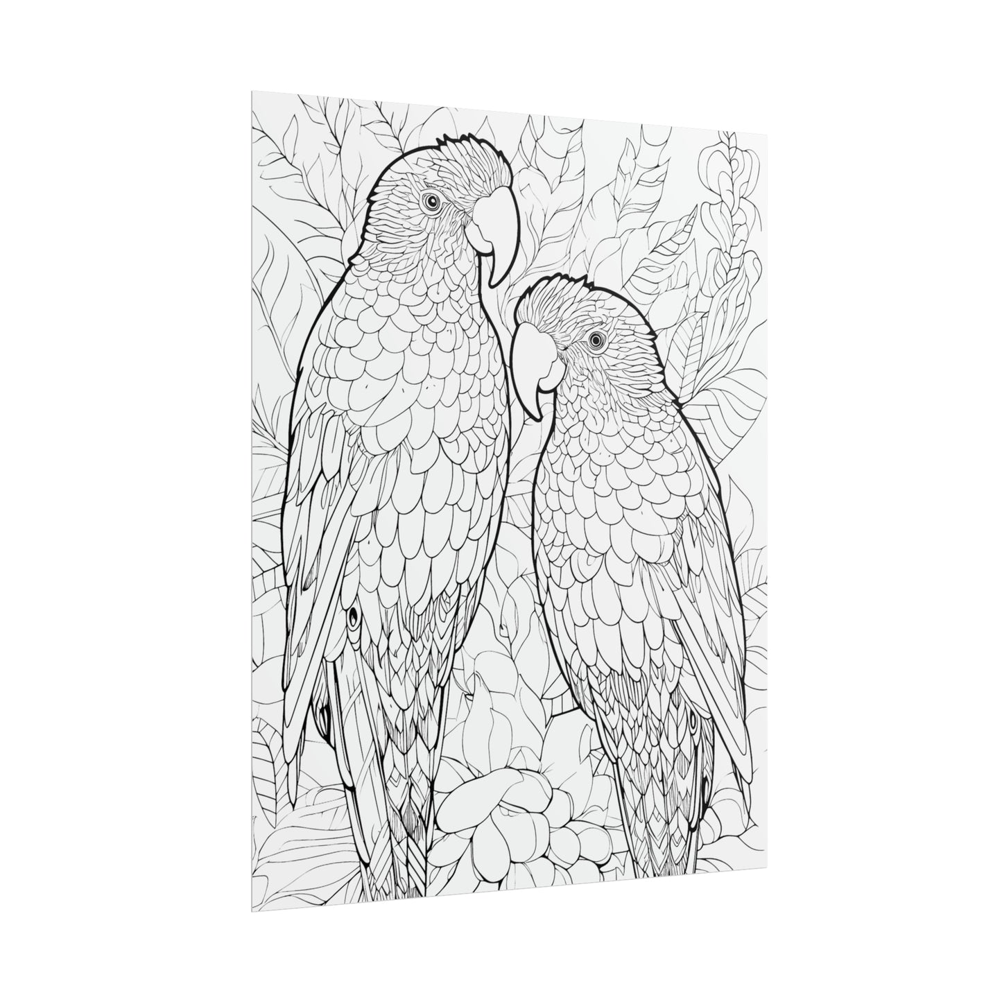 Amazon Parrots Exotic Bird Coloring Art Posters