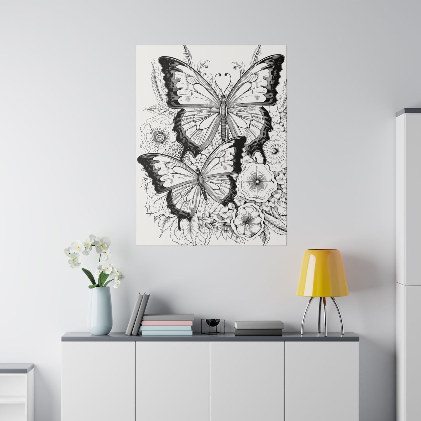 Butterfly Coloring Canvas, Stretched, 0.75"