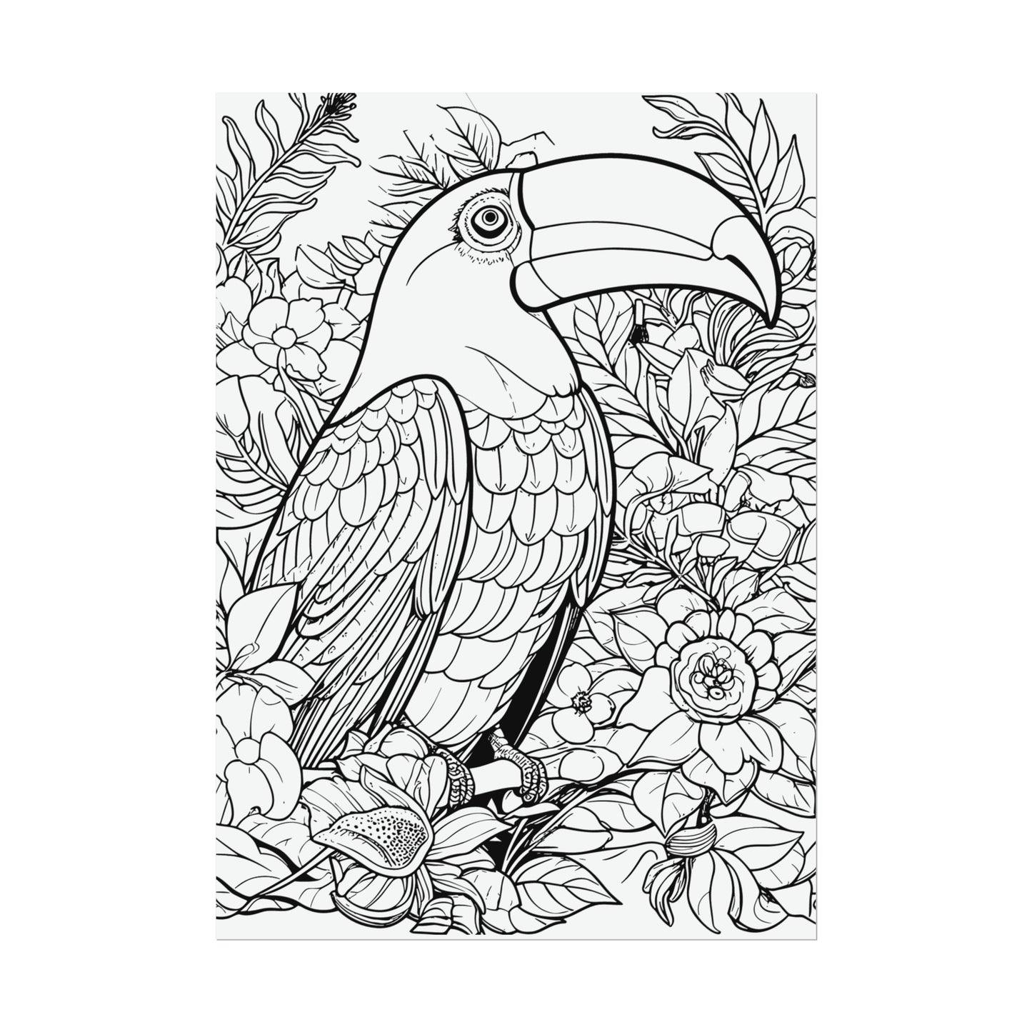 Toucan Exotic Birds Coloring Art Posters