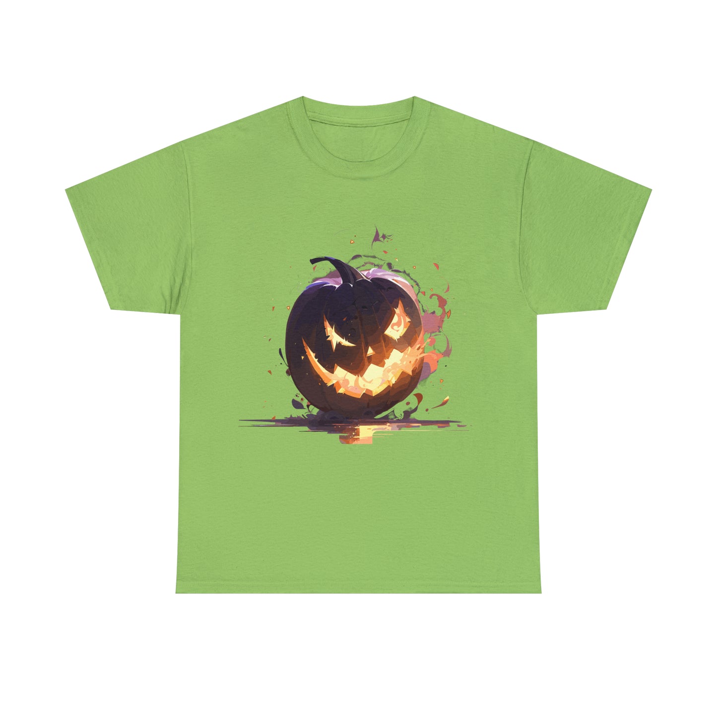 Halloween Scary Pumpkin Unisex Heavy Cotton Tee