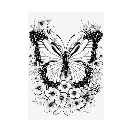 Butterfly Coloring Art Posters