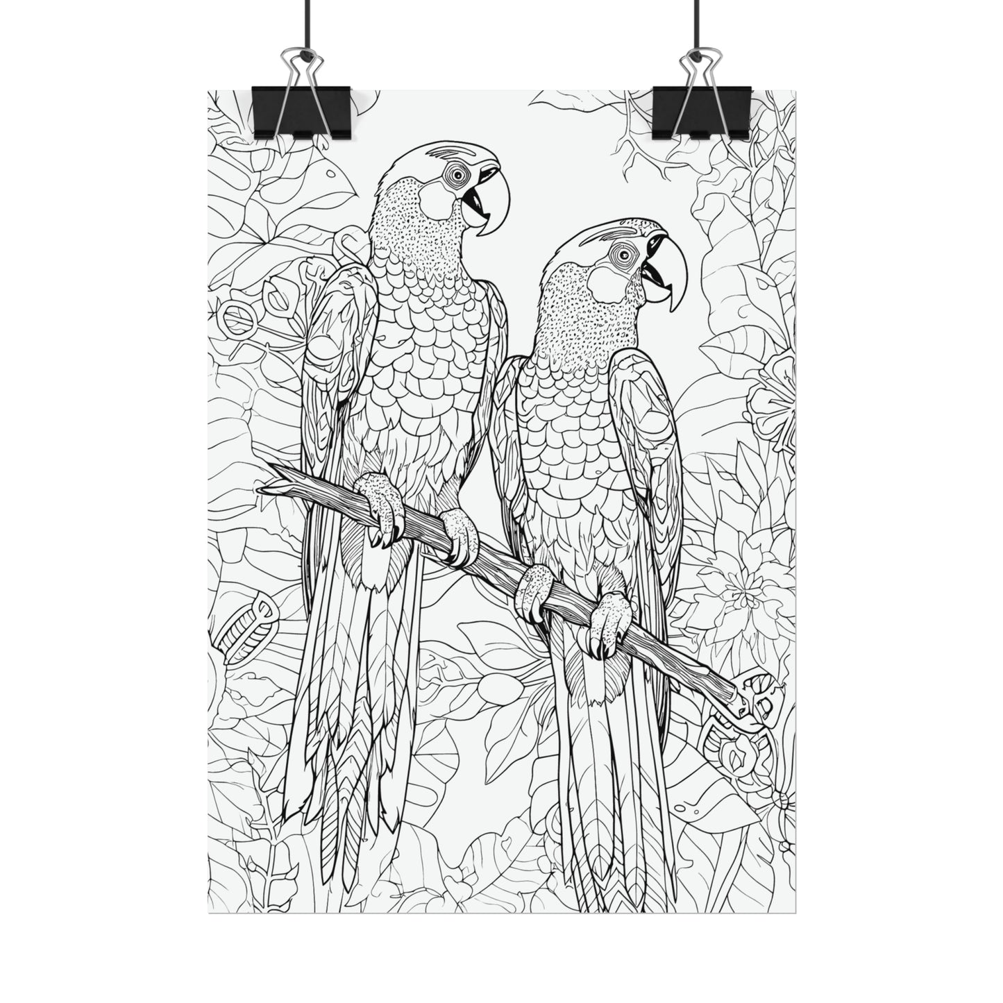 Macaw Parrots Exotic Bird Coloring Art Posters