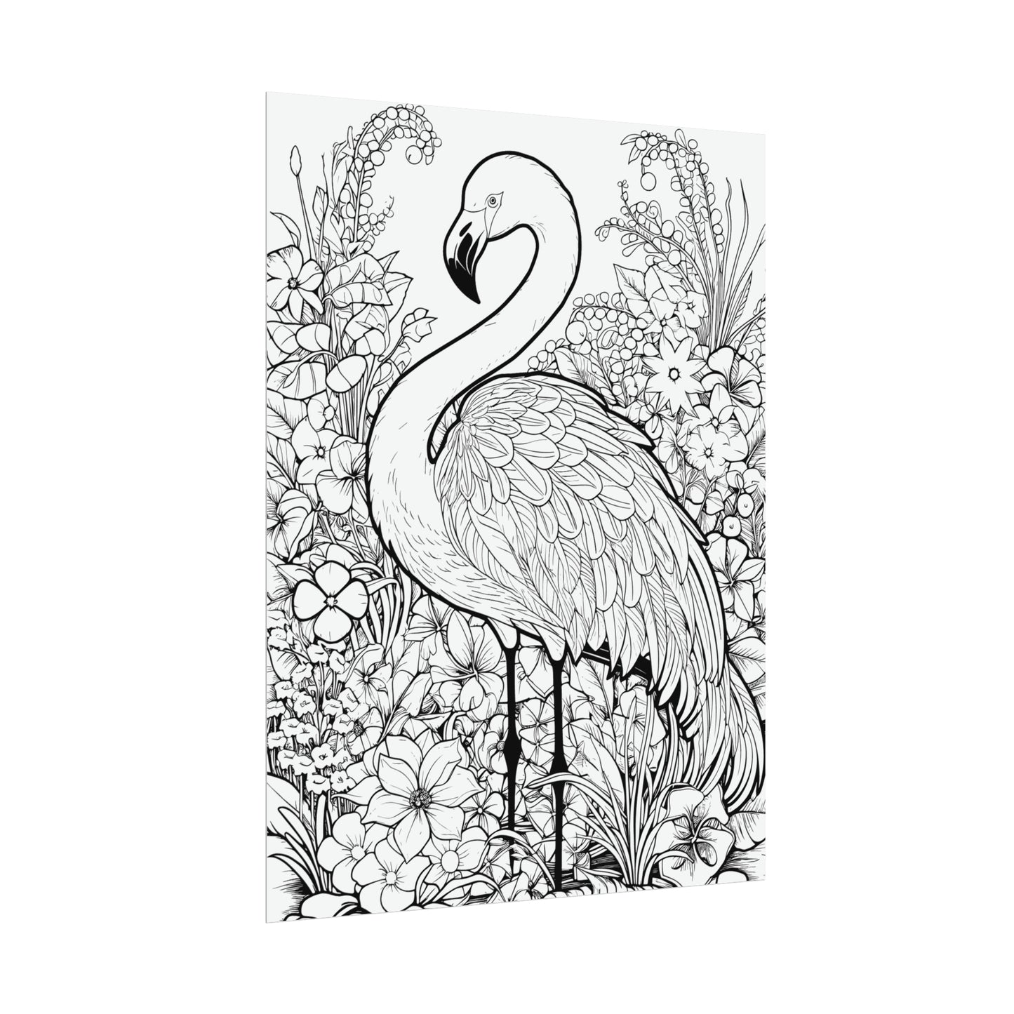 Flamingo Exotic Bird Coloring Art Posters