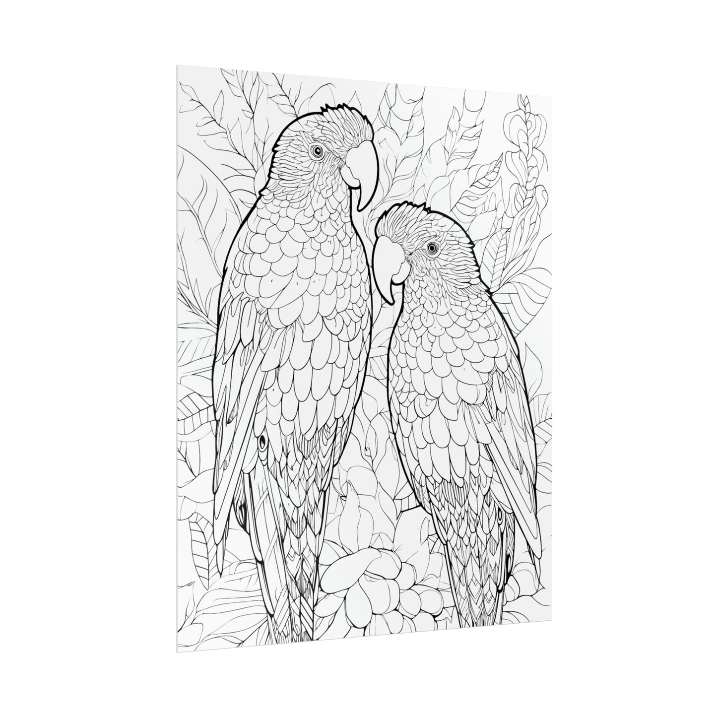 Amazon Parrots Exotic Bird Coloring Art Posters