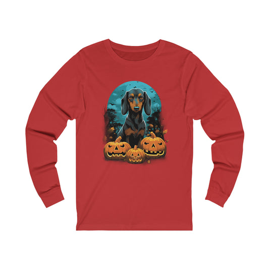 Halloween Dachsund Unisex Jersey Long Sleeve Tee