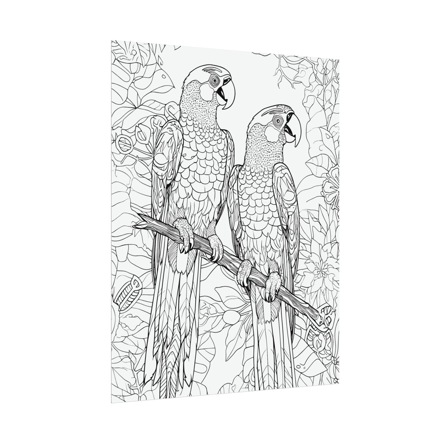 Macaw Parrots Exotic Bird Coloring Art Posters