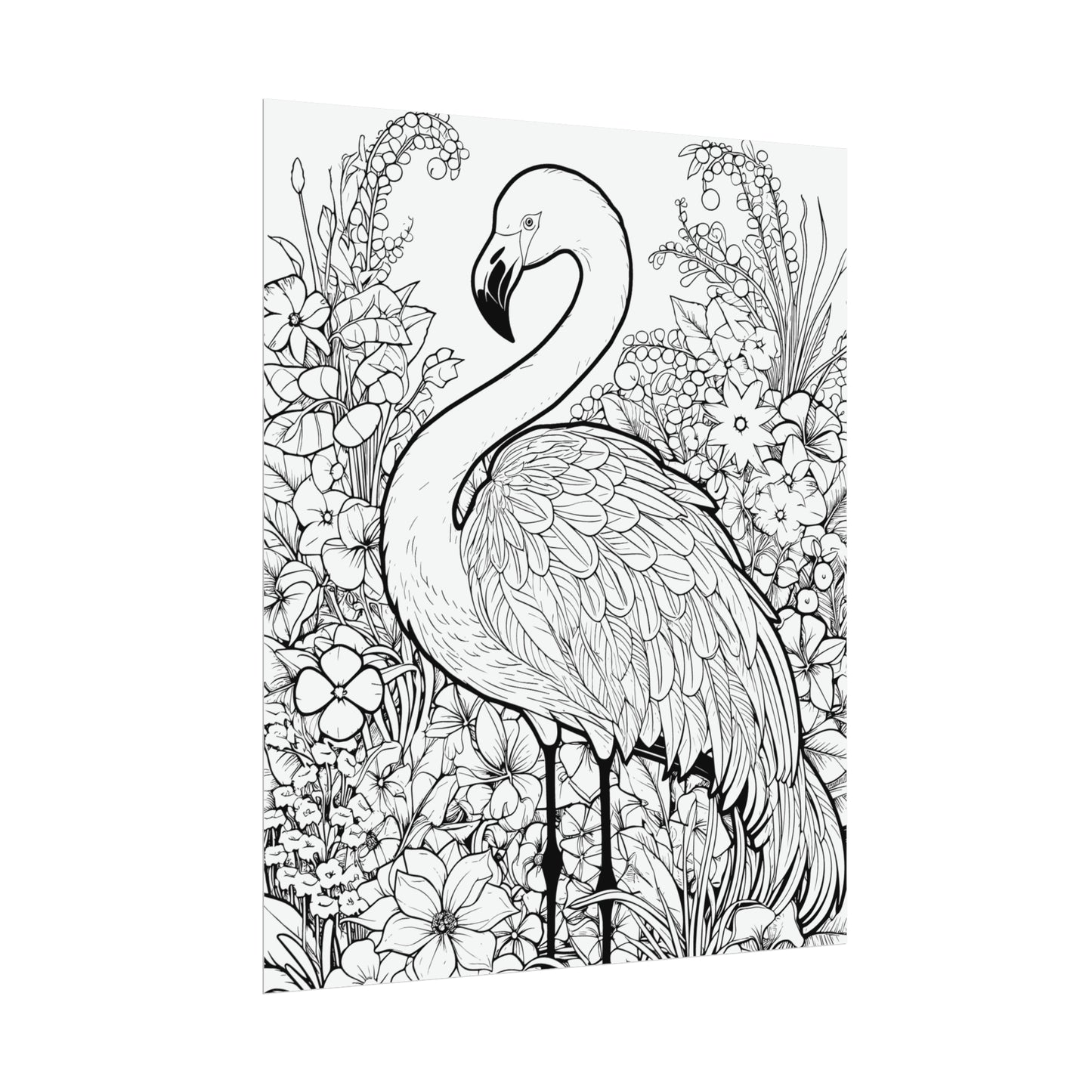 Flamingo Exotic Bird Coloring Art Posters