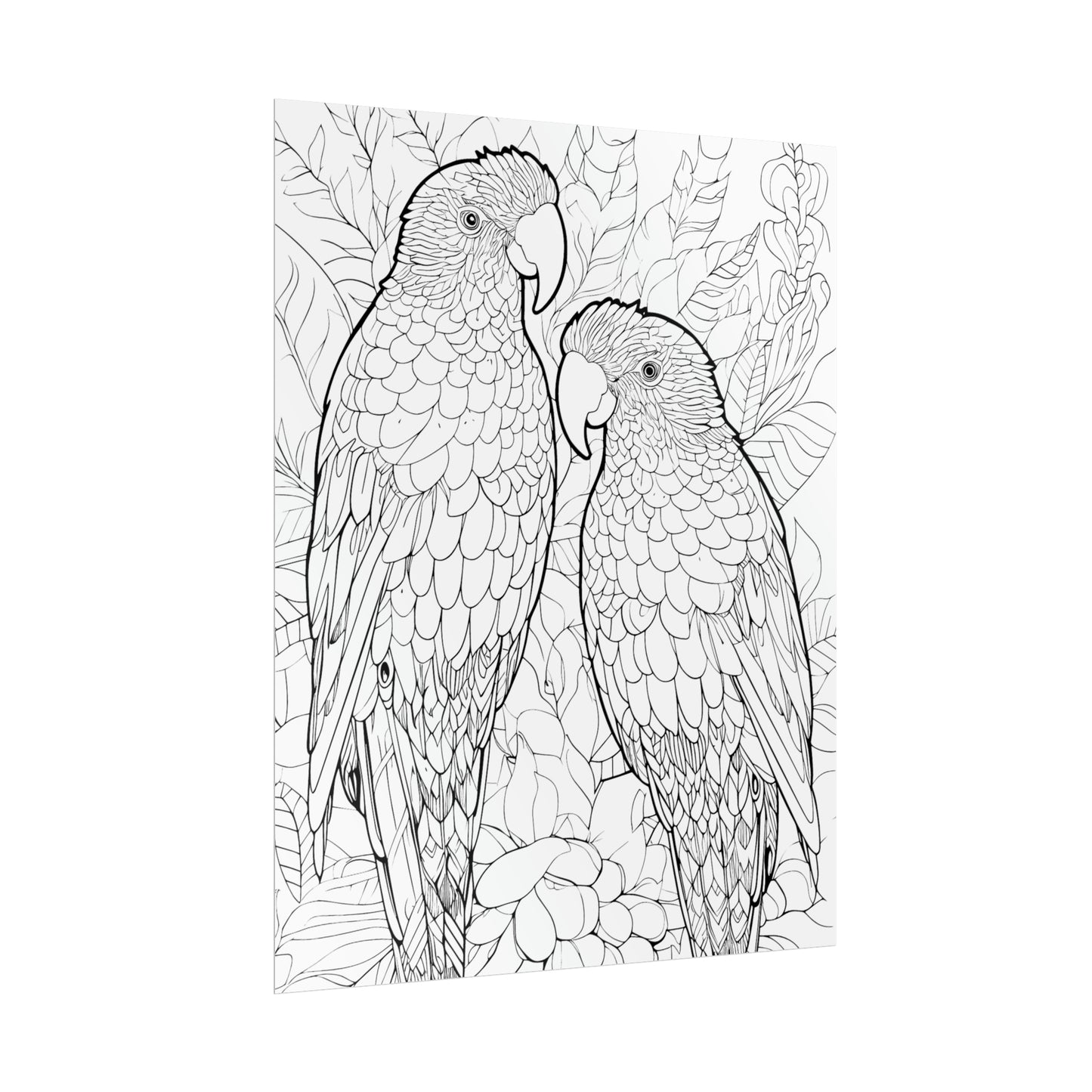 Amazon Parrots Exotic Bird Coloring Art Posters