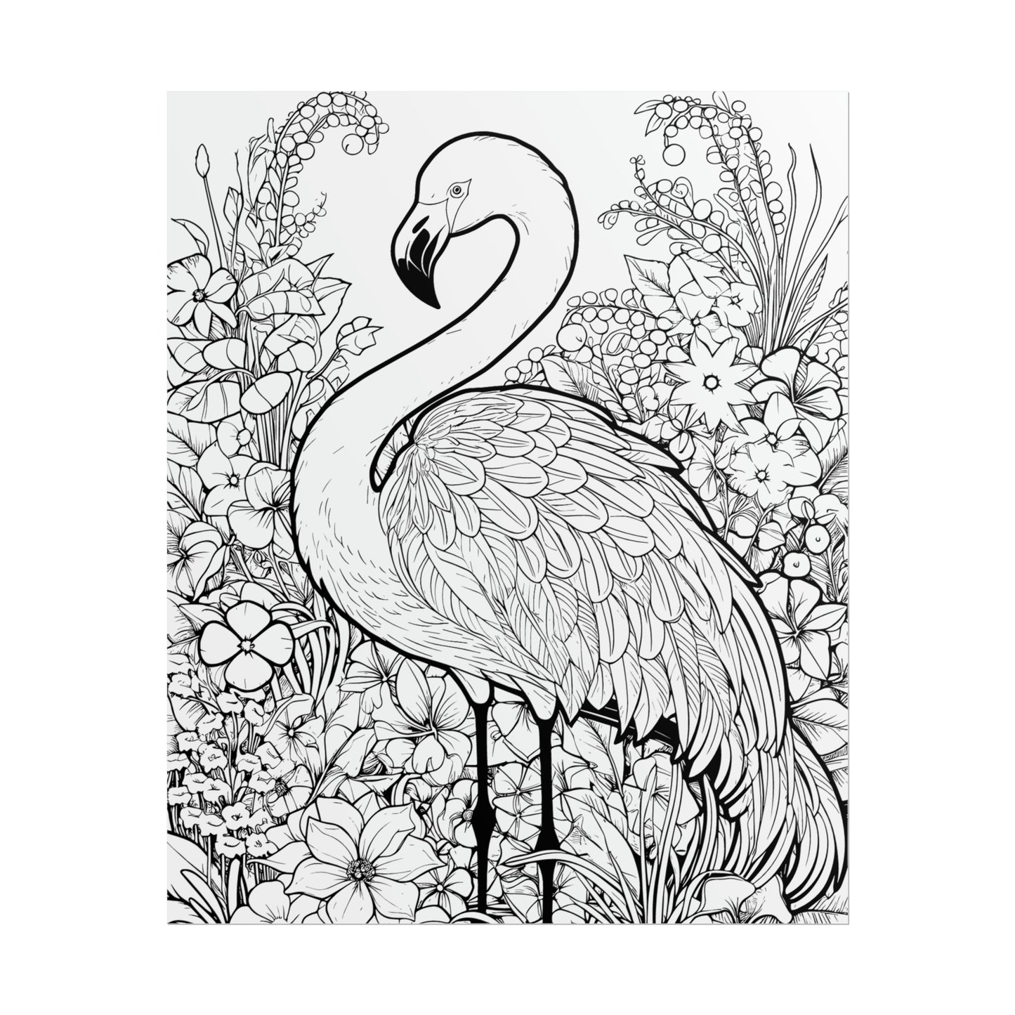 Flamingo Exotic Bird Coloring Art Posters