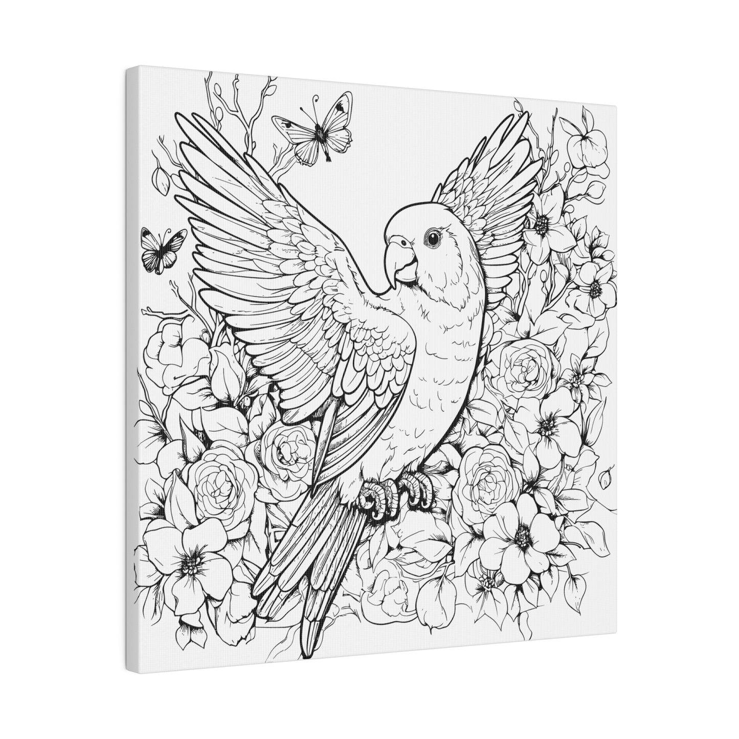 Parakeet Coloring Canvas, Stretched, 0.75"