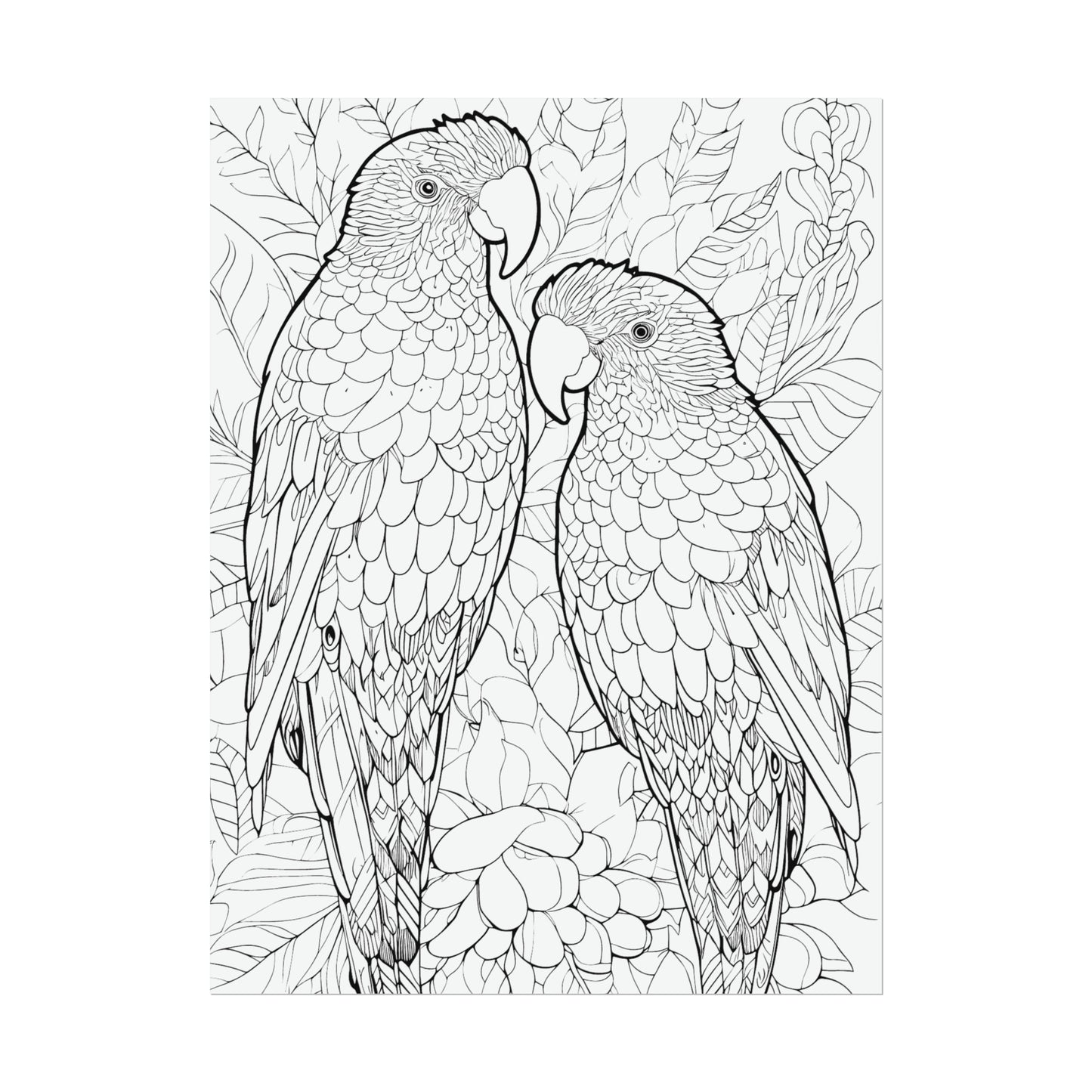 Amazon Parrots Exotic Bird Coloring Art Posters