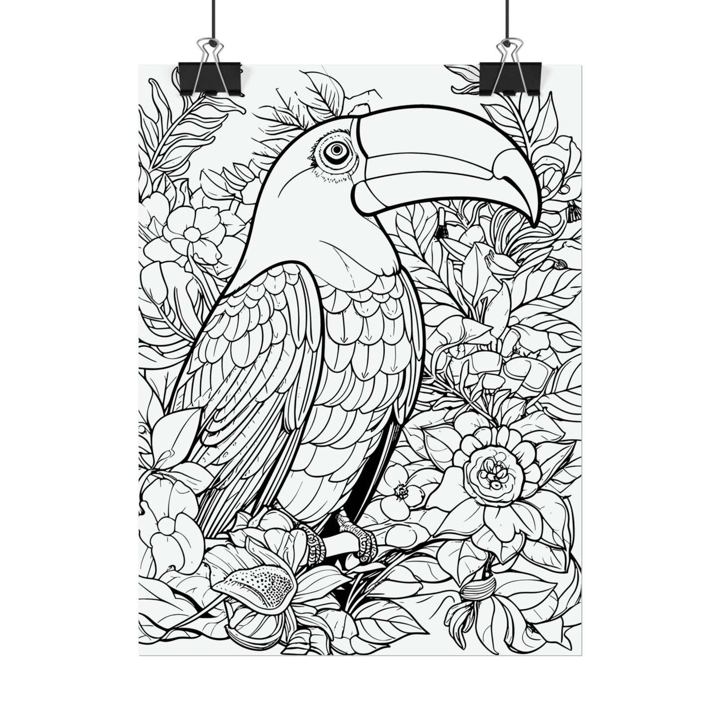 Toucan Exotic Birds Coloring Art Posters