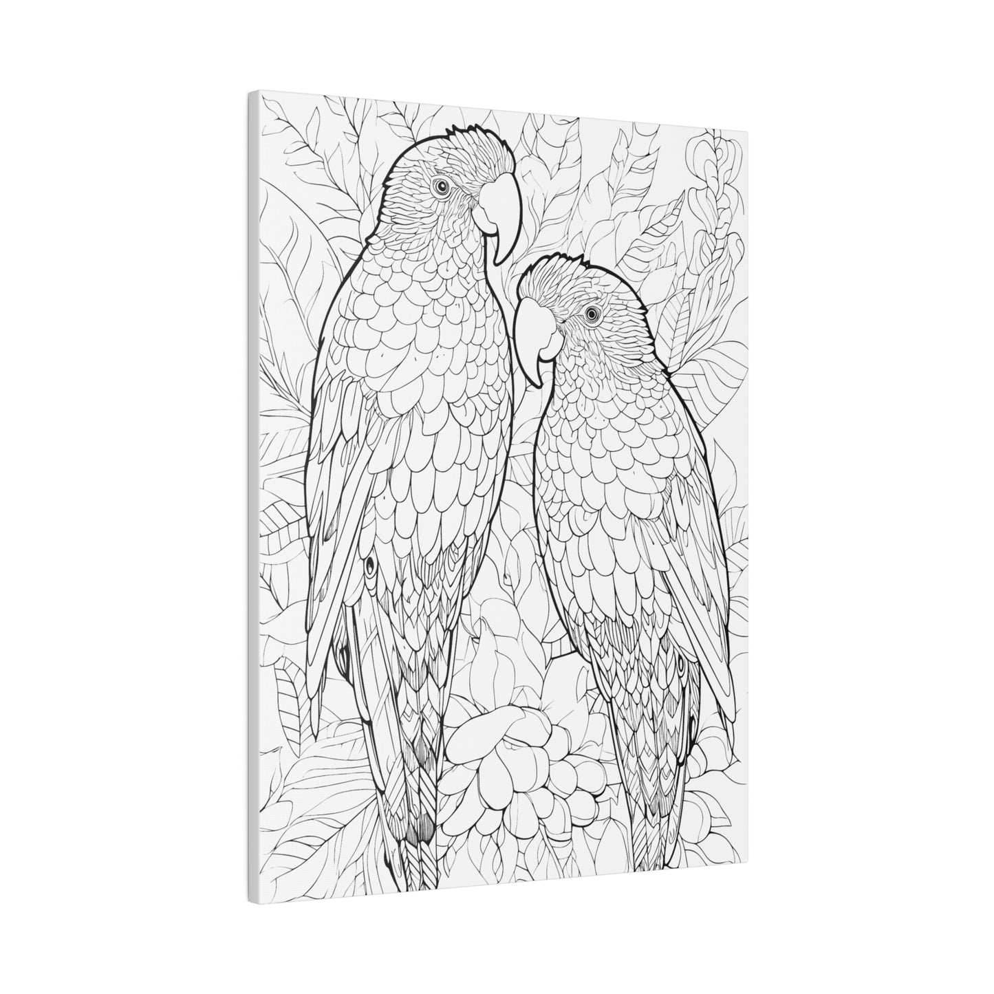 Amazon Parrots Coloring Canvas, Stretched, 0.75"