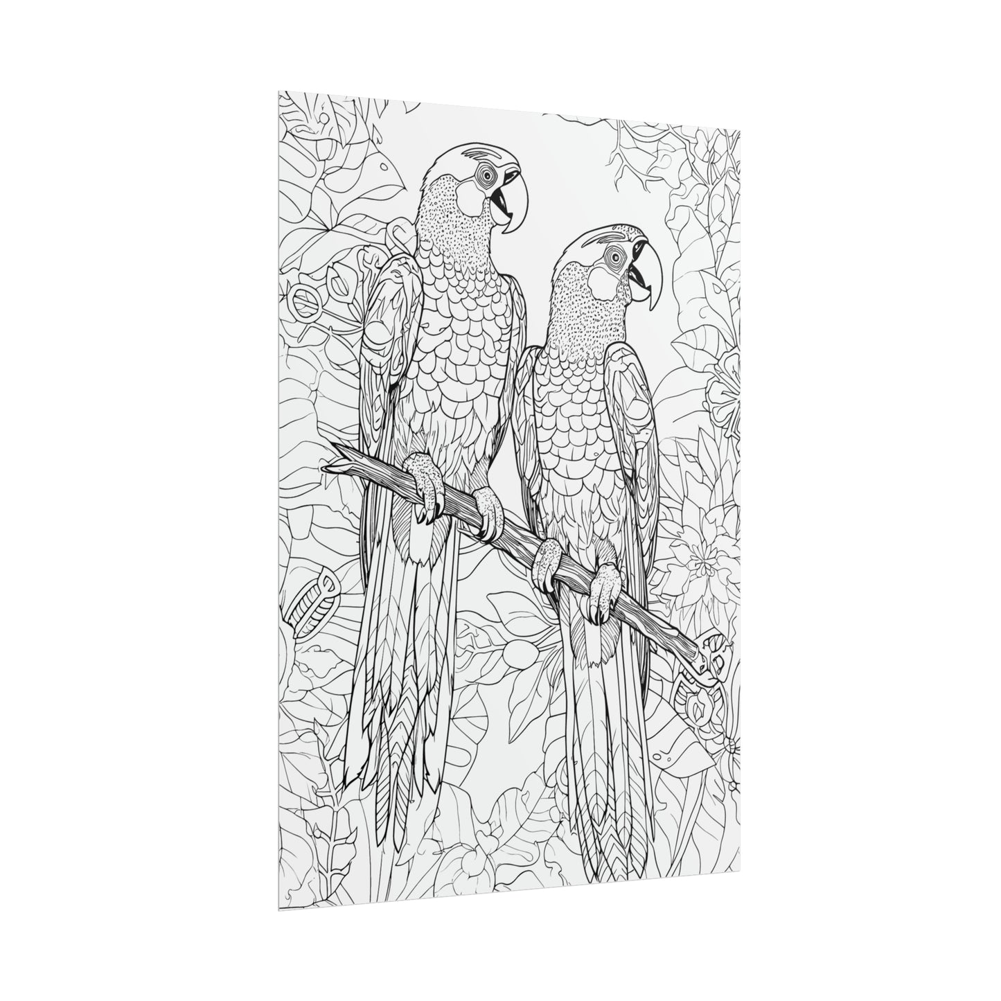 Macaw Parrots Exotic Bird Coloring Art Posters