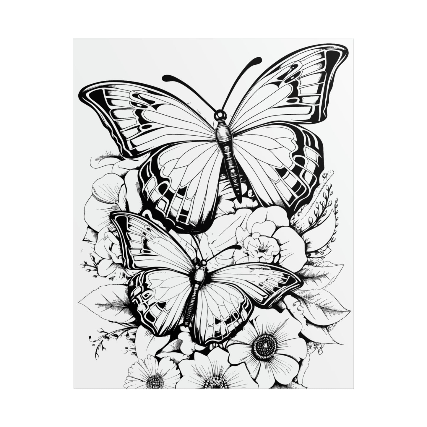 Butterfly Coloring Art Posters