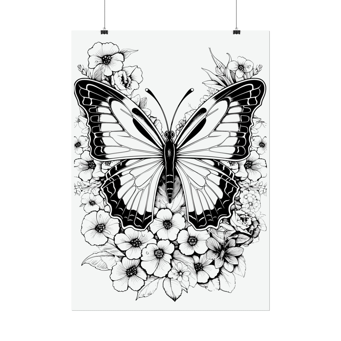 Butterfly Coloring Art Posters